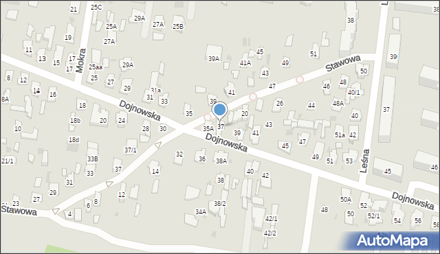 Białystok, Dojnowska, 37, mapa Białegostoku