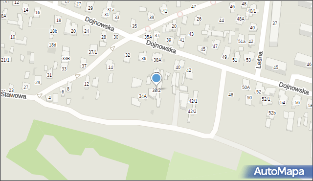 Białystok, Dojnowska, 38/2, mapa Białegostoku