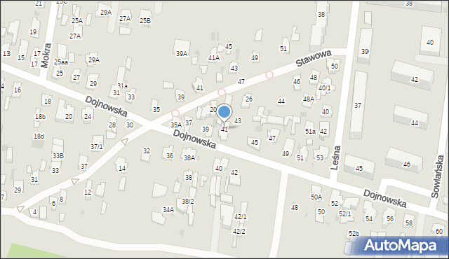 Białystok, Dojnowska, 41, mapa Białegostoku