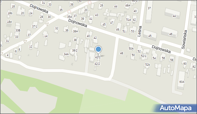 Białystok, Dojnowska, 42/1, mapa Białegostoku