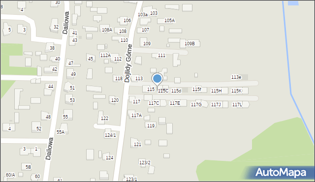 Białystok, Dojlidy Górne, 115B, mapa Białegostoku