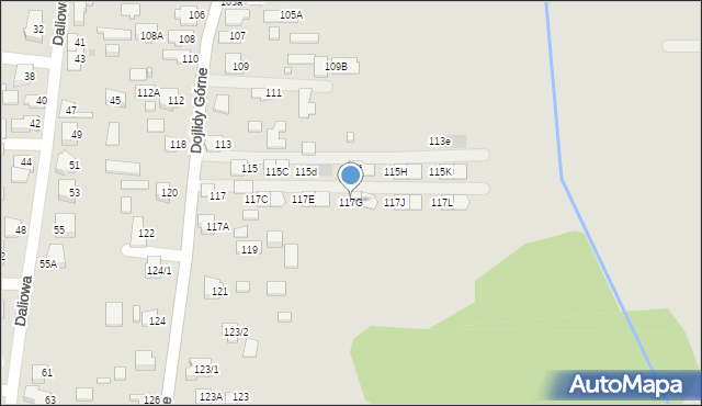 Białystok, Dojlidy Górne, 117G, mapa Białegostoku