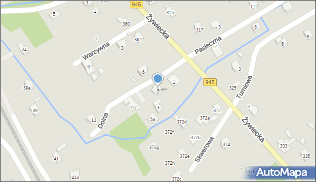 Bielsko-Biała, Dolna, 5, mapa Bielsko-Białej