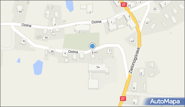 Bieniów, Dolna, 5, mapa Bieniów