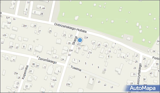 Blizne Jasińskiego, Dobrzańskiego-Hubala Henryka, mjr., 21b, mapa Blizne Jasińskiego
