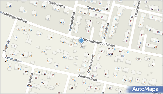 Blizne Jasińskiego, Dobrzańskiego-Hubala Henryka, mjr., 39, mapa Blizne Jasińskiego