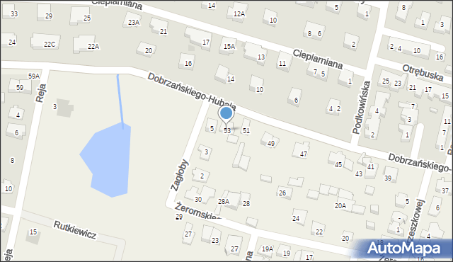 Blizne Jasińskiego, Dobrzańskiego-Hubala Henryka, mjr., 53, mapa Blizne Jasińskiego