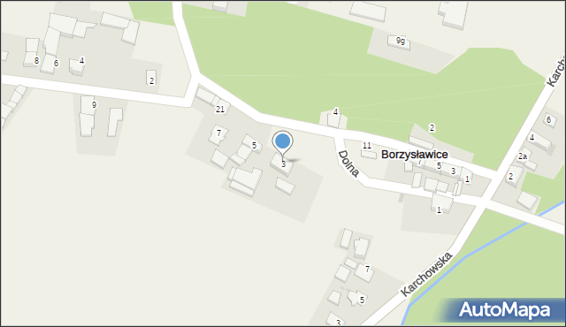 Borzysławice, Dolna, 3, mapa Borzysławice