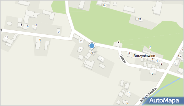 Borzysławice, Dolna, 5, mapa Borzysławice