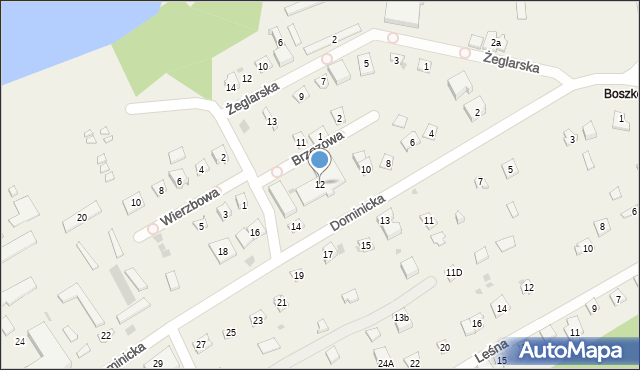 Boszkowo-Letnisko, Dominicka, 12, mapa Boszkowo-Letnisko