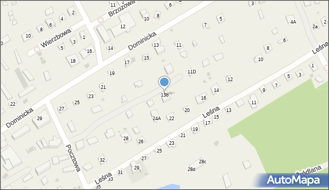 Boszkowo-Letnisko, Dominicka, 13b, mapa Boszkowo-Letnisko