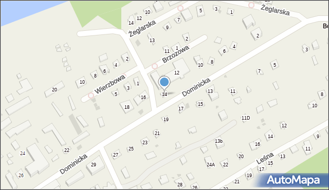 Boszkowo-Letnisko, Dominicka, 14, mapa Boszkowo-Letnisko