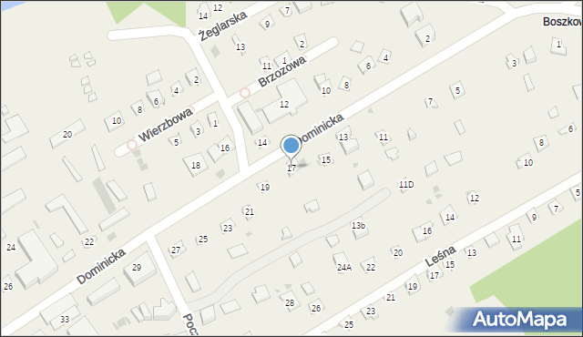 Boszkowo-Letnisko, Dominicka, 17, mapa Boszkowo-Letnisko