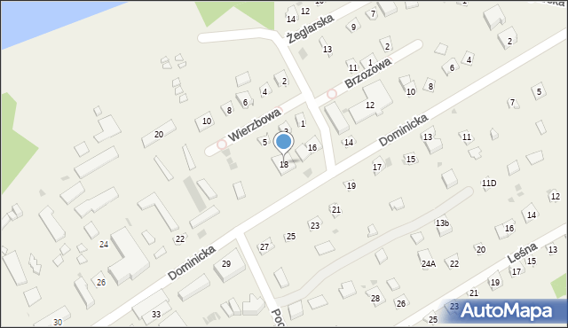 Boszkowo-Letnisko, Dominicka, 18, mapa Boszkowo-Letnisko