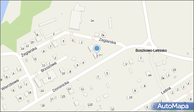 Boszkowo-Letnisko, Dominicka, 2, mapa Boszkowo-Letnisko