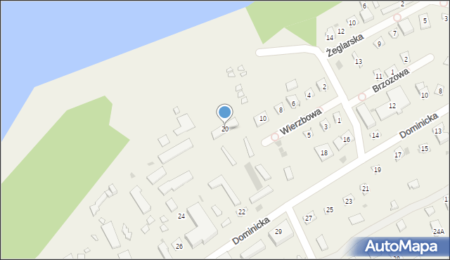Boszkowo-Letnisko, Dominicka, 20, mapa Boszkowo-Letnisko