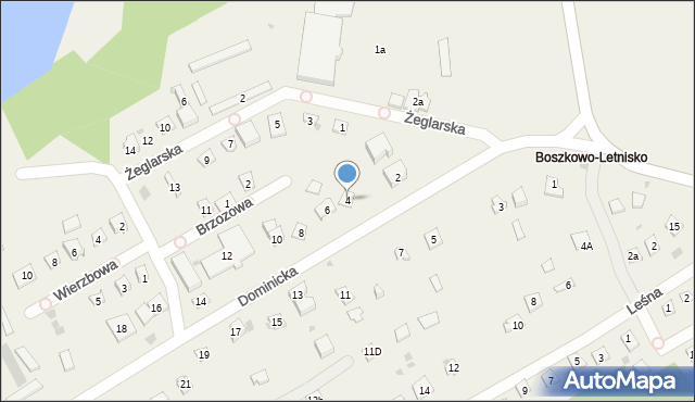 Boszkowo-Letnisko, Dominicka, 4, mapa Boszkowo-Letnisko