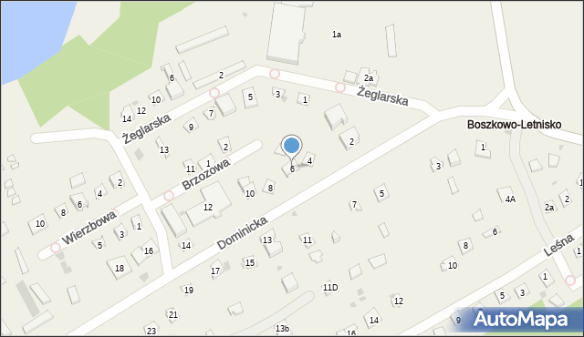 Boszkowo-Letnisko, Dominicka, 6, mapa Boszkowo-Letnisko