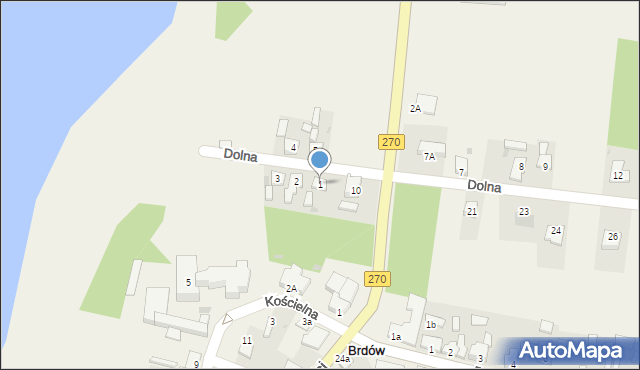 Brdów, Dolna, 1, mapa Brdów