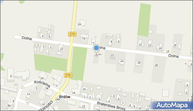 Brdów, Dolna, 21, mapa Brdów