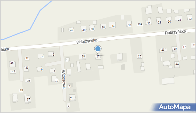 Brudzeń Duży, Dobrzyńska, 27, mapa Brudzeń Duży