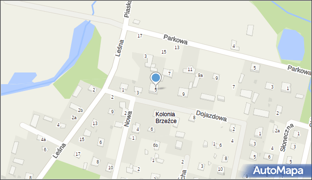 Brzeźce, Dojazdowa, 5, mapa Brzeźce