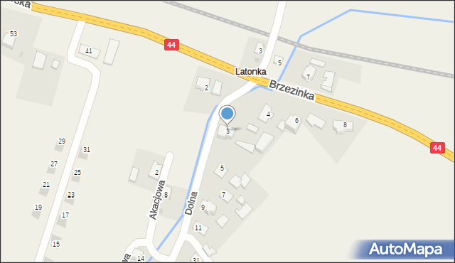 Brzezinka, Dolna, 3, mapa Brzezinka