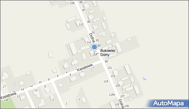 Bukowiec, Dolna, 114, mapa Bukowiec