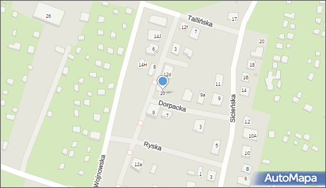 Bydgoszcz, Dorpacka, 10, mapa Bydgoszczy