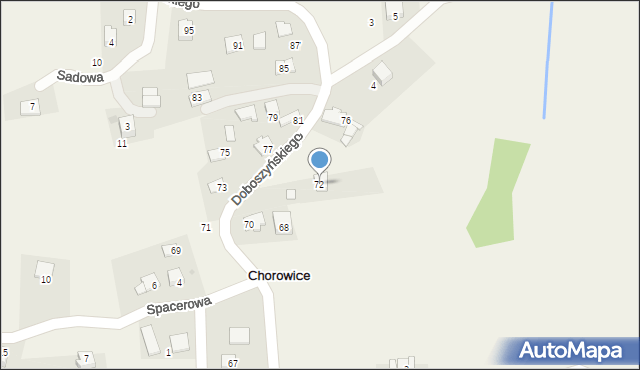 Chorowice, Doboszyńskiego Adama, 72, mapa Chorowice