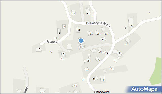 Chorowice, Doboszyńskiego Adama, 83, mapa Chorowice