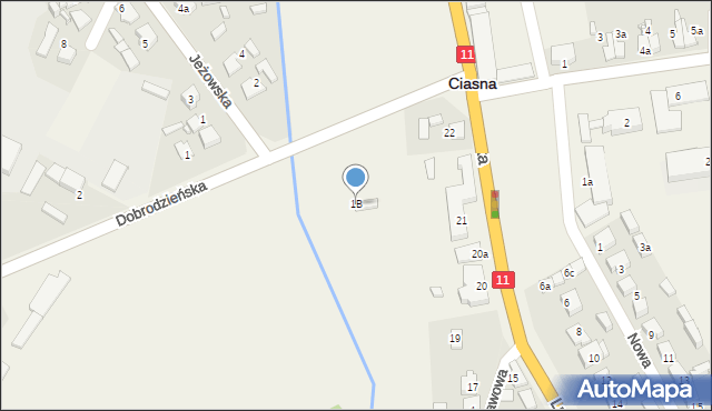 Ciasna, Dobrodzieńska, 1B, mapa Ciasna