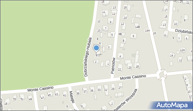 Ciechanów, Dobrzańskiego-Hubala Henryka, mjr., 4, mapa Ciechanów
