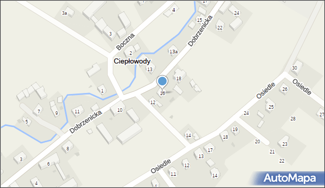 Ciepłowody, Dobrzenicka, 16, mapa Ciepłowody