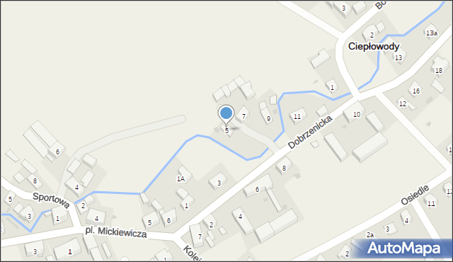 Ciepłowody, Dobrzenicka, 5, mapa Ciepłowody