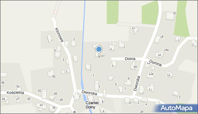 Czaniec, Dolna, 6, mapa Czaniec