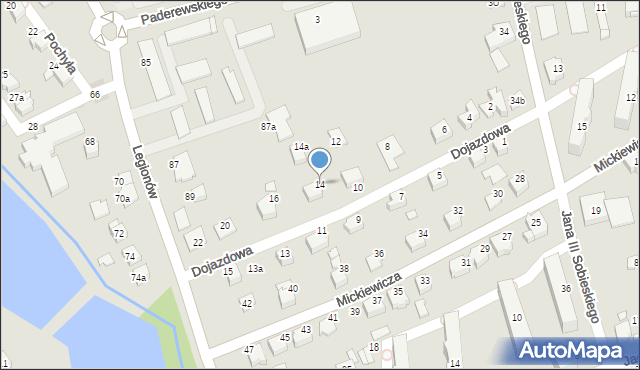 Czechowice-Dziedzice, Dojazdowa, 14, mapa Czechowic-Dziedzic