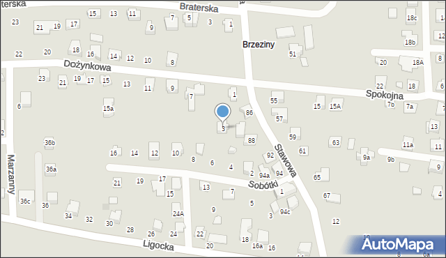 Czechowice-Dziedzice, Dożynkowa, 3, mapa Czechowic-Dziedzic