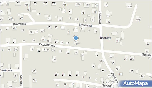 Czechowice-Dziedzice, Dożynkowa, 8, mapa Czechowic-Dziedzic