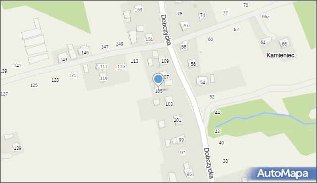 Czechówka, Dobczycka, 105, mapa Czechówka