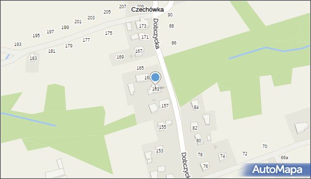 Czechówka, Dobczycka, 161, mapa Czechówka