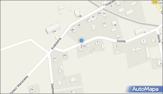 Czernice Borowe, Dolna, 9B, mapa Czernice Borowe