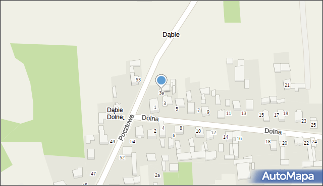 Dąbie, Dolna, 3a, mapa Dąbie