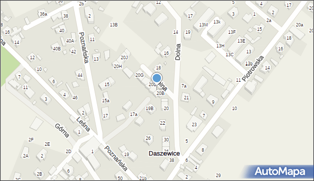 Daszewice, Dolna, 20C, mapa Daszewice