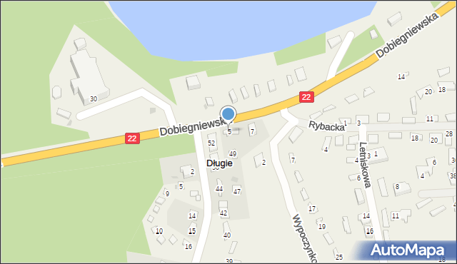 Długie, Dobiegniewska, 5, mapa Długie