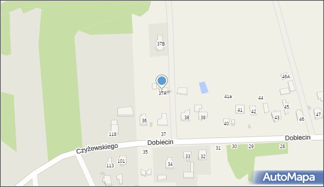 Dobiecin, Dobiecin, 37A, mapa Dobiecin