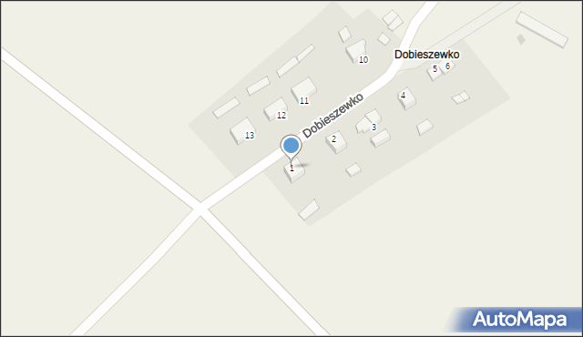 Dobieszewko, Dobieszewko, 1, mapa Dobieszewko