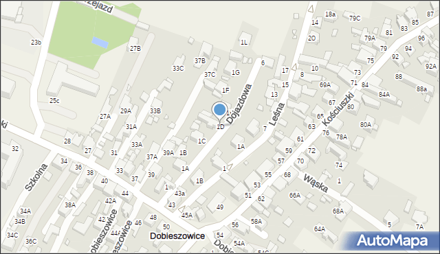 Dobieszowice, Dojazdowa, 1D, mapa Dobieszowice