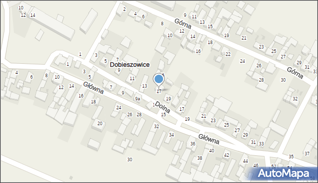 Dobieszowice, Dolna, 17, mapa Dobieszowice