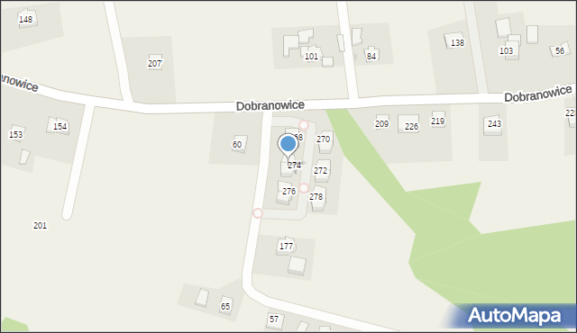 Dobranowice, Dobranowice, 275, mapa Dobranowice